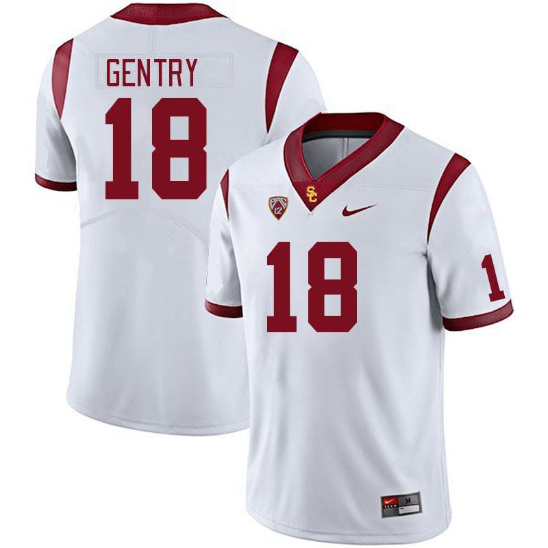 Men #18 Eric Gentry USC Trojans College Football Jerseys Stitched Sale-White